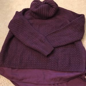 The Limited Deep Purple Chunky Layer Turtleneck
